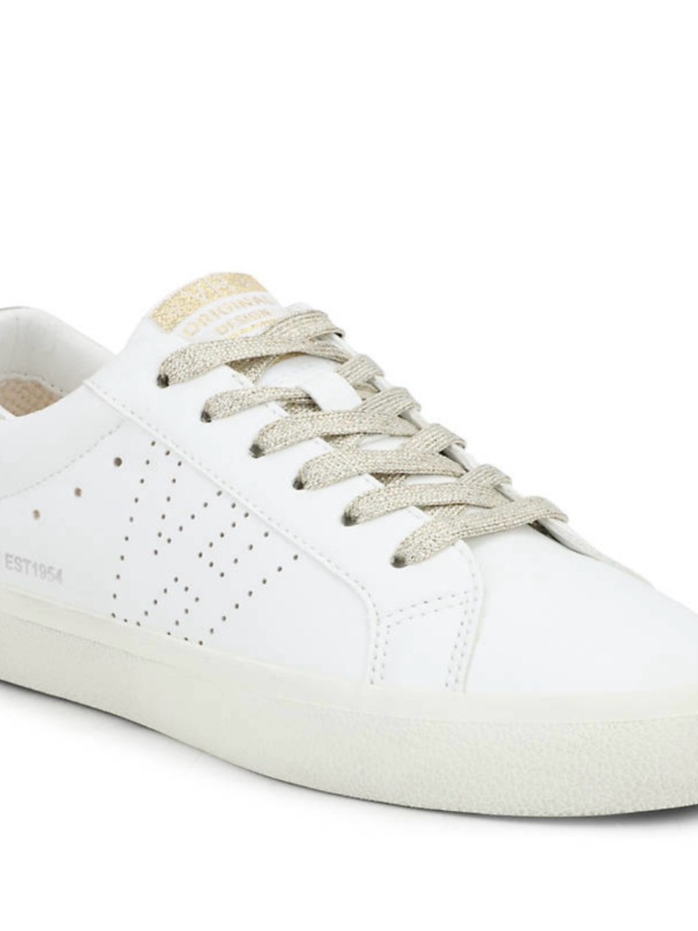 Vintage Havana White Sneakers with Gold Accents